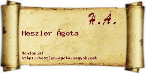 Heszler Ágota névjegykártya