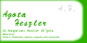 agota heszler business card